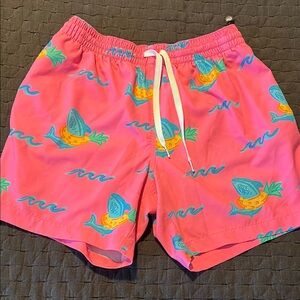 Chubbies  Pink Swim Trunks with Shark Print